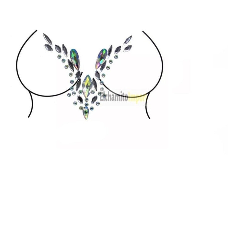 Face Sticker Para Pecho/ Espalda / Gemas Glitter Led