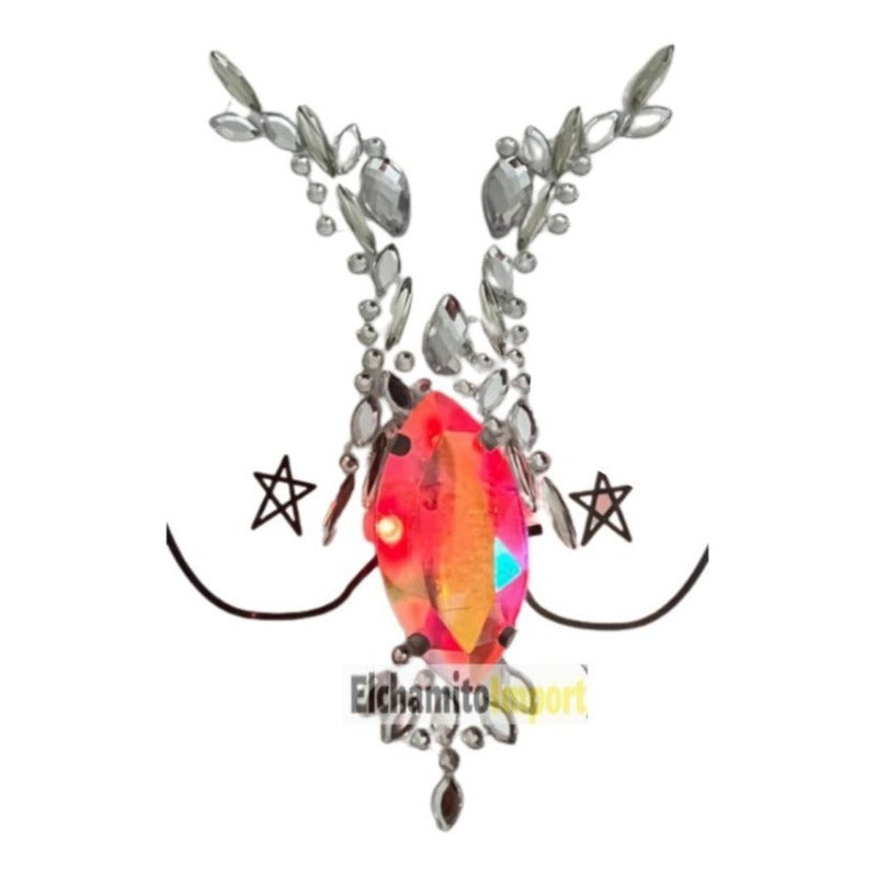 Face Sticker Para Pecho/ Espalda / Gemas Glitter Led