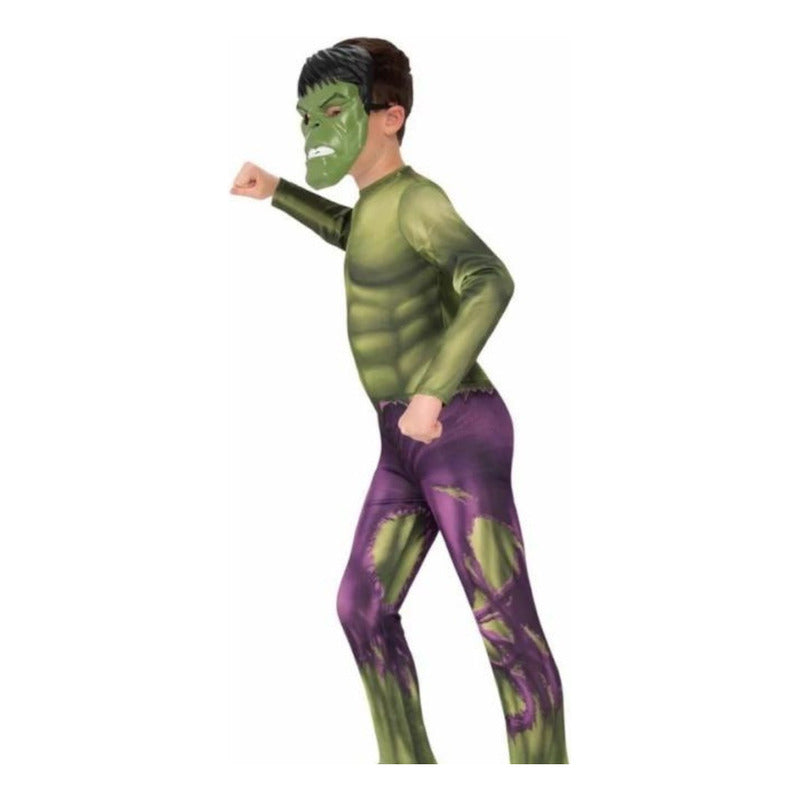Disfraz Hulk Marvel Anvenger Con Musculos Niño Verde M