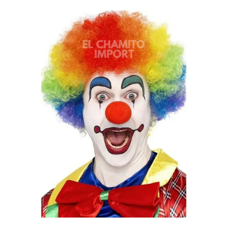 Peluca De Payaso Con Nariz + Guantes