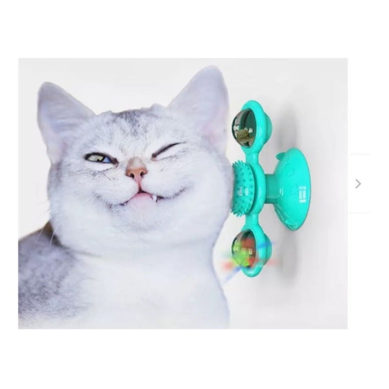 Divertido Juguete Para Gatos Molino Viento Luz Led