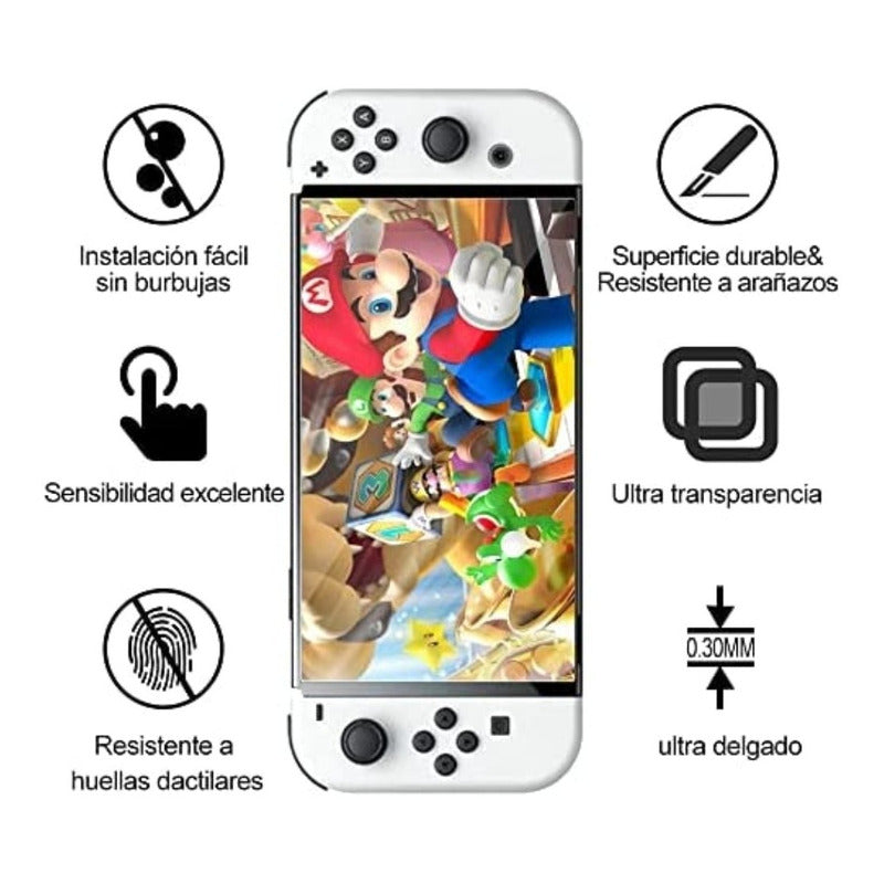 Lamina Protectora Nintendo Switch Oled Vidrio Templado