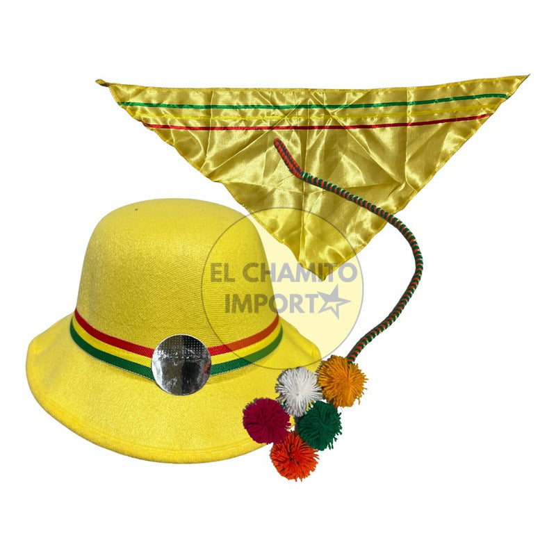 Gorro Nortino + Punta + Pom Pom Baile Trote Nortino