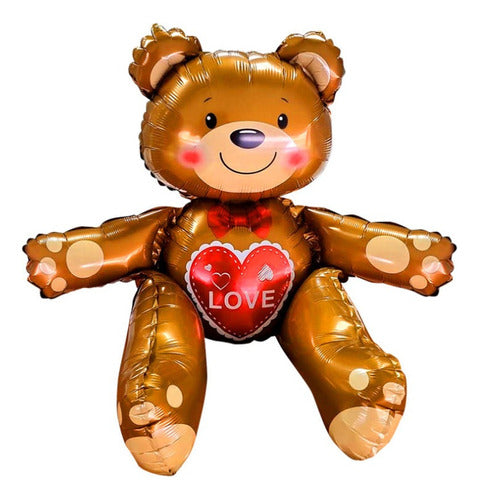 Globo Metalizado Figura Oso  73cm Decoración,amor