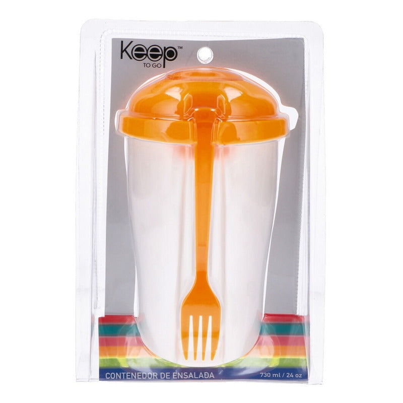 Vaso Contenedor  Ensalada Keep 730ml + Tenedor