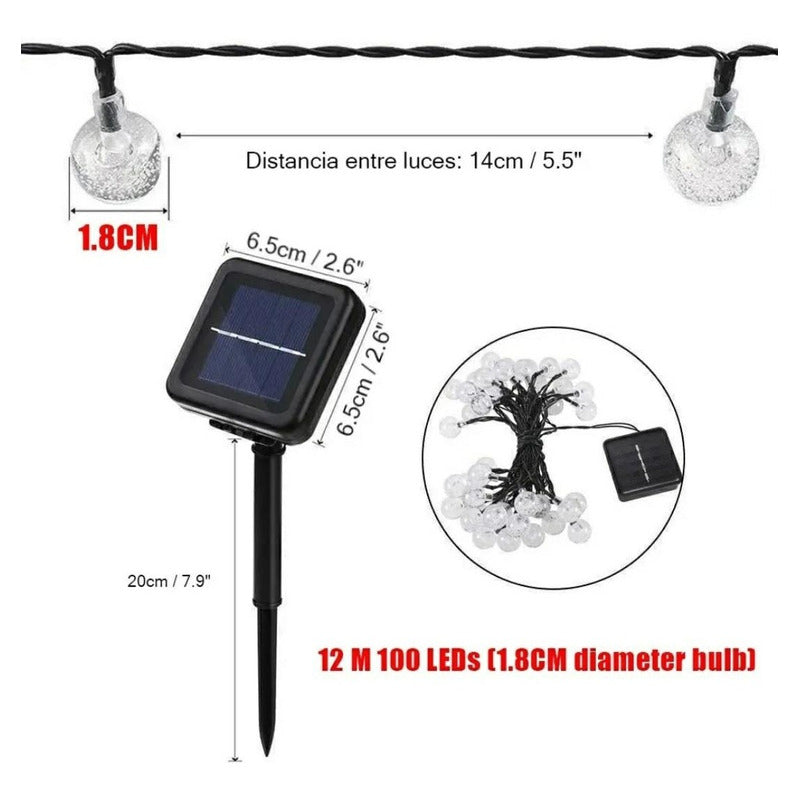 Luces Decorativas Solares Navideñas 5metros