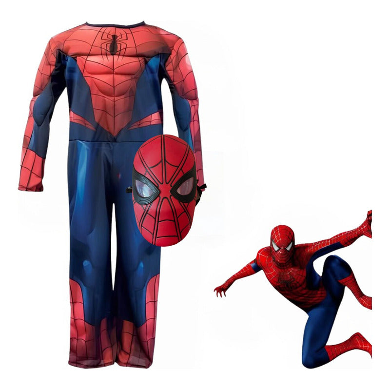 Spiderman Disfraz Niño Con Músculos Y Máscara