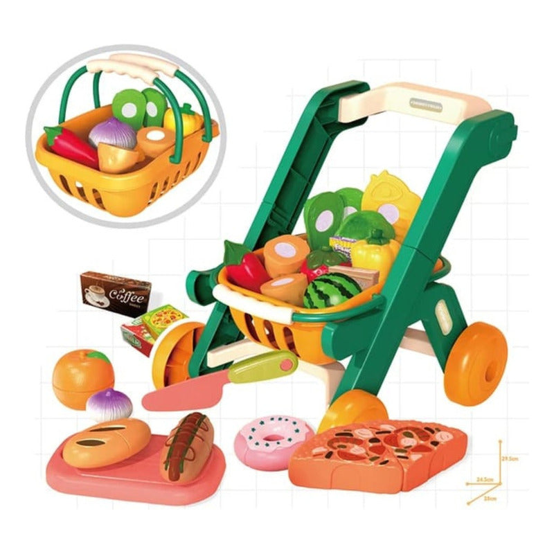Juguete Carrito De Compras De Plástico Para Niños Azul