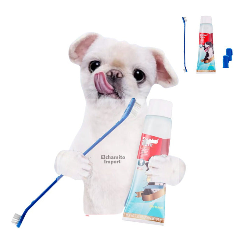 Set De Higiene Dental Con Cepillo Para Mascota Dental Care  Carne