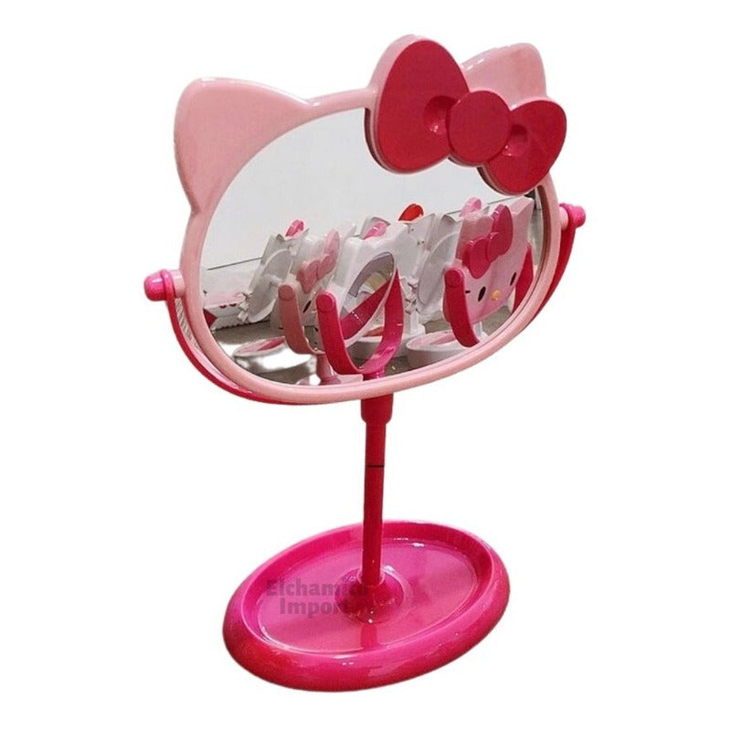 Espejo De Tocador Hello Kitty Doble Cara Rosa Claro