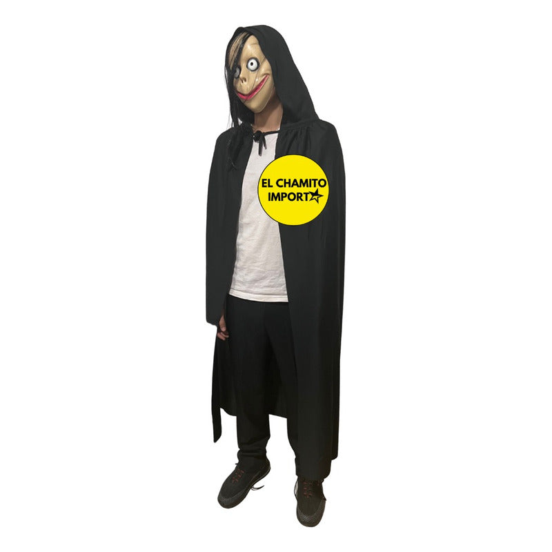 Disfraz Momo Capa+ Mascara Halloween Negro One Size