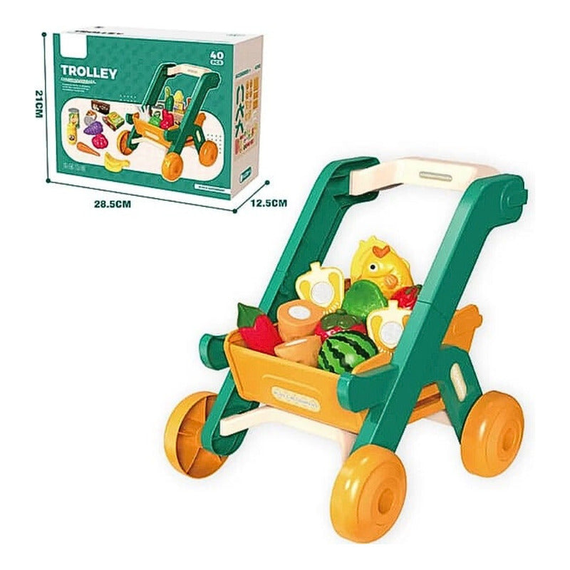 Juguete Carrito De Compras De Plástico Para Niños Azul