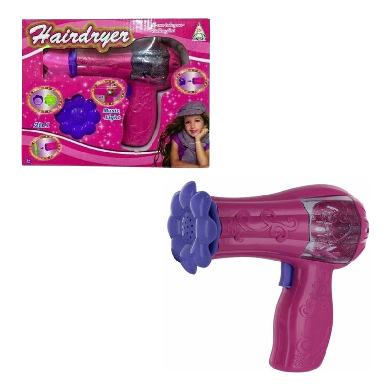 Juguete Secador De Cabello Para Niñas Con Luz Y Sonido