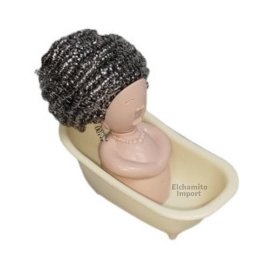 Soporte Para Virutillas Con Diseño De Muñeca En Bañera