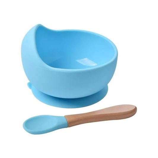 Bowl Plato + Cucharra Silicona Bebé