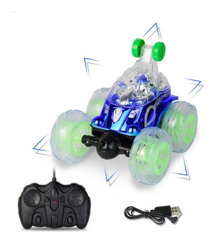 Auto Loco A Control Remoto Luces Sonido 360° Recargable Usb