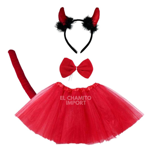 Disfraz De Diablita Con Tutu Cosplay Para Niñas