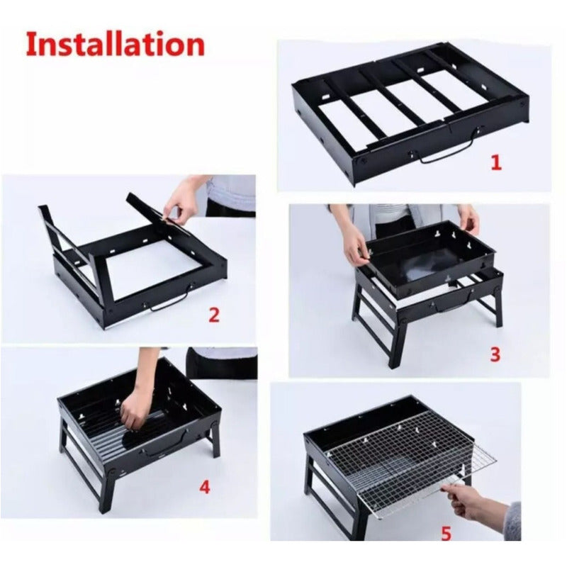 Barbacoa Mini Parrillera Asados Portatl Negro