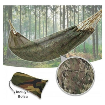 Hamaca Portatil Camping - Malla Camuflaje