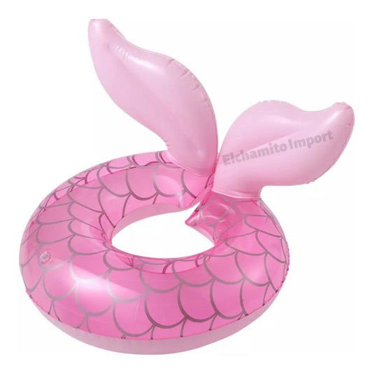 Flotador Cola De Sirena 60cm Inflable Niñas Rosa