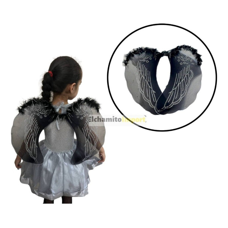 Alas Ángel Negro Cosplay Accesorio Disfraz Halloween