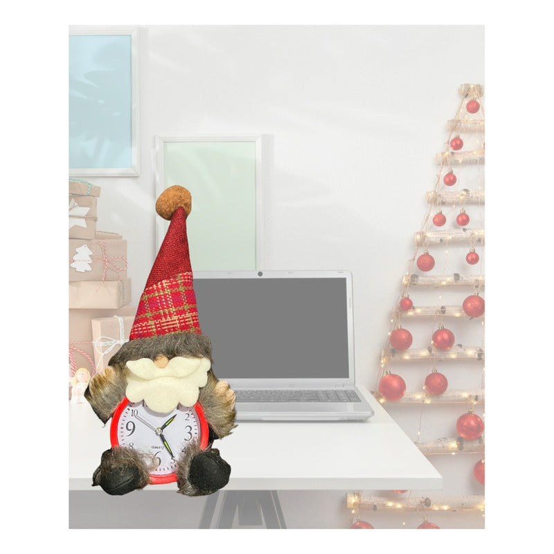 Reloj Mono Navideño Decoración Navidad Rojo