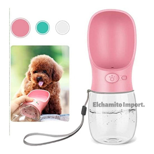 Bebedero Botella Agua Mascota Taza Hidratación Paseo 350ml