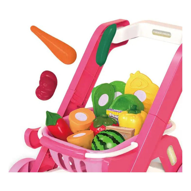 Juguete Carrito De Compras De Plástico Para Niños Azul