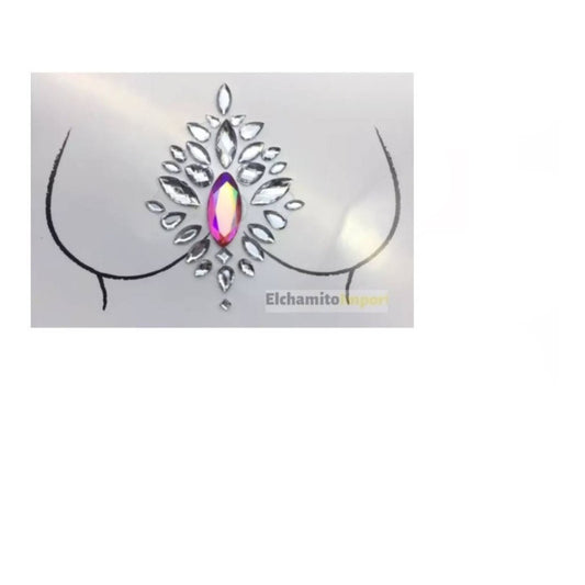 Face Sticker Para Pecho/ Espalda / Gemas Glitter Led