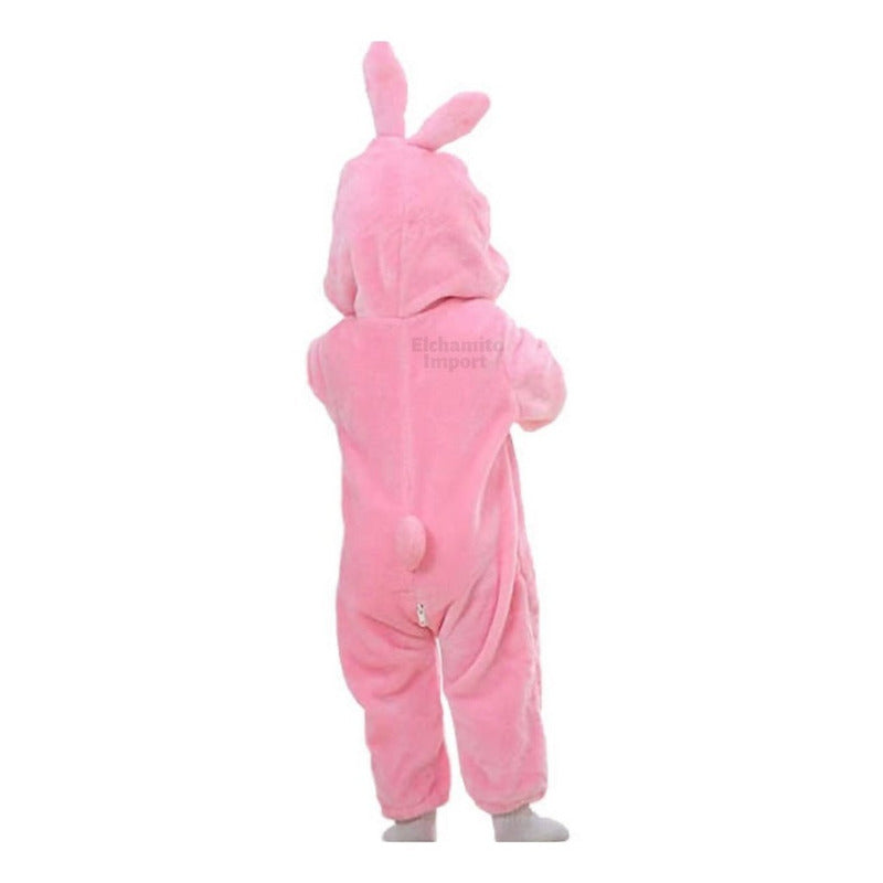 Pijama Y Disfraz Enterito Polar Bebes Rosa Conejo 70