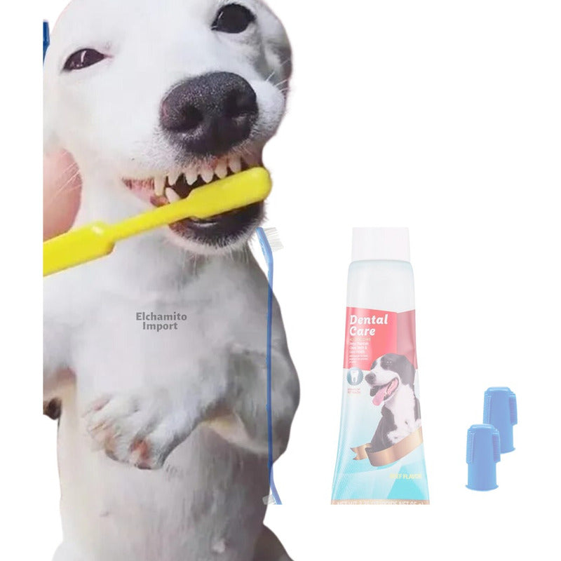 Set De Higiene Dental Con Cepillo Para Mascota Dental Care  Carne