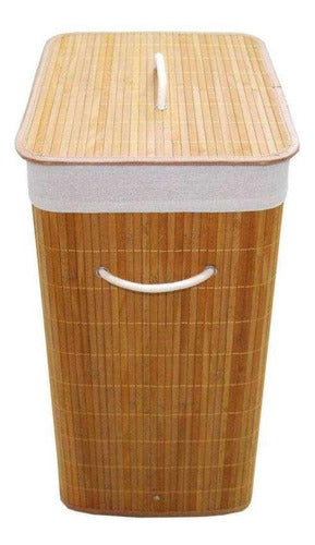 Cesto Ropa Rectangular Bambú