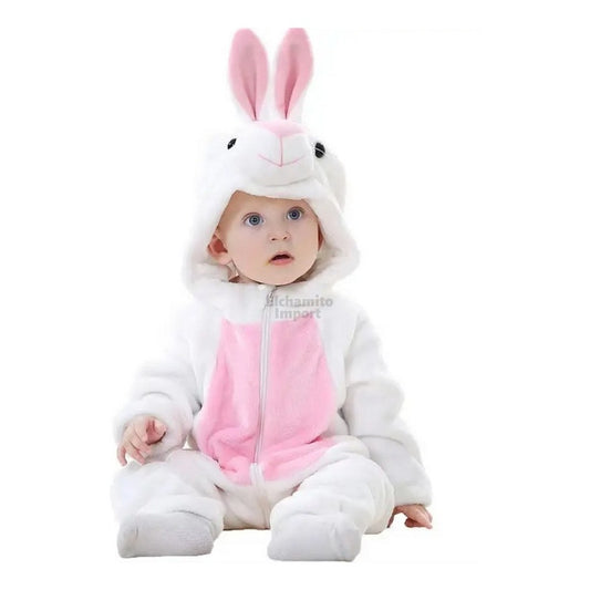 Pijama Y Disfraz Enterito Polar Bebes Rosa Conejo 70