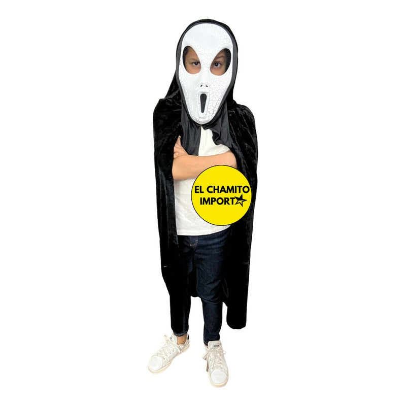 Disfraz Scream Capa + Mascara Niño Halloween Terror – elchamitoimport