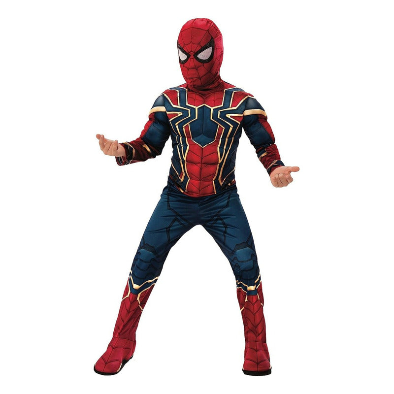 Spiderman Disfraz Niño Iron Spider Avengers Endgame Con Musculos Rojo-azul-dorado