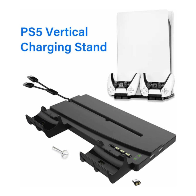 Base Cargador Controles  Soporte Compatible Play 5 Negro