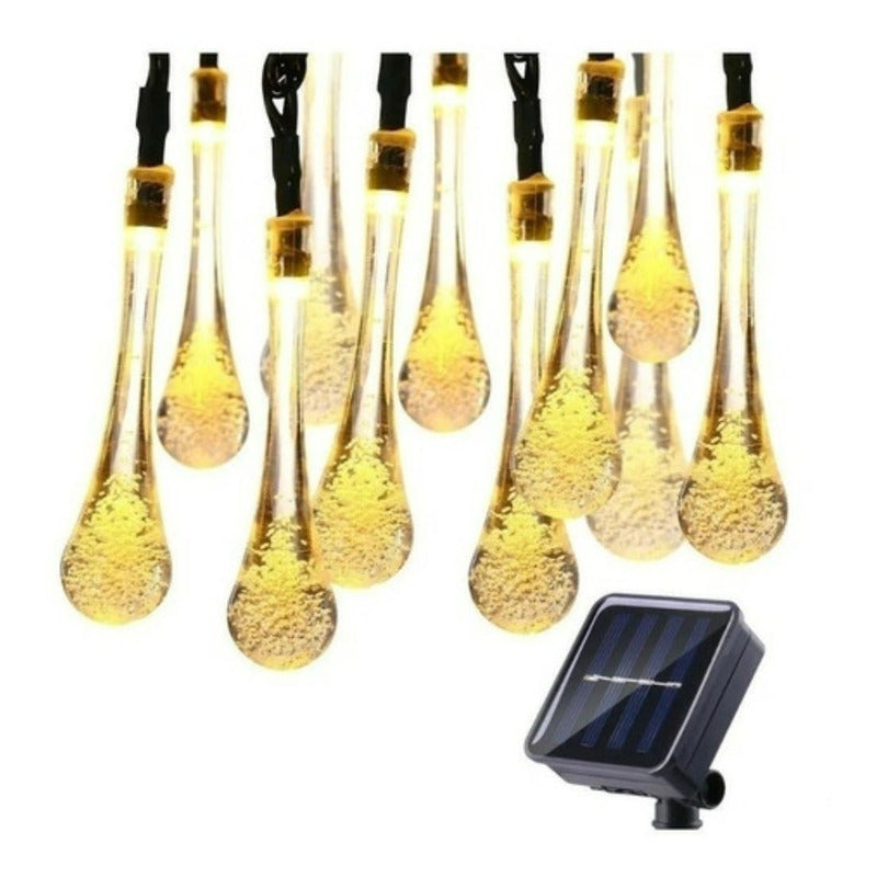 Luces Navideñas Solar Lagrimas Calida