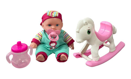 Bebé Llorón Con Pony balancin Juguete Niñas