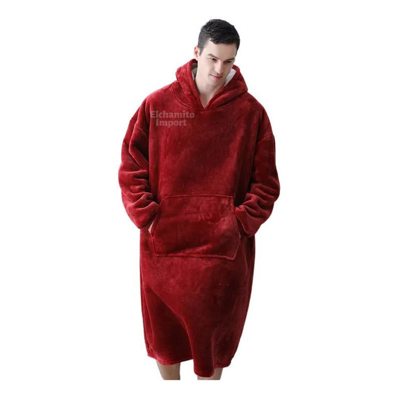 Poleron Manta Maxi Poleron  Felpa Polar Invierno