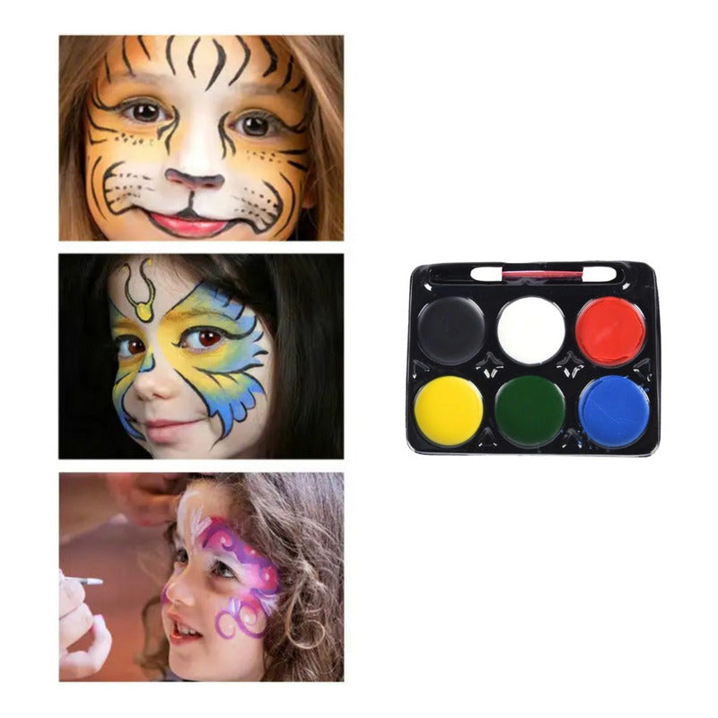Pinta Caritas  Maquillaje 6 Colores Halloween