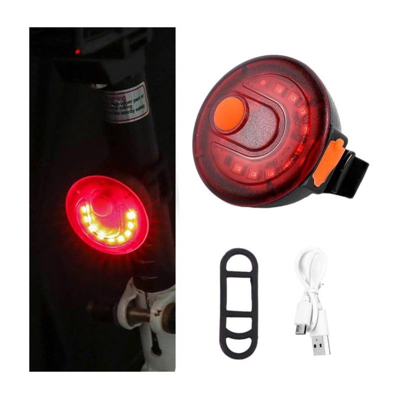 Luz Trasera Roja Redonda Led Recargable Usb Bicicleta