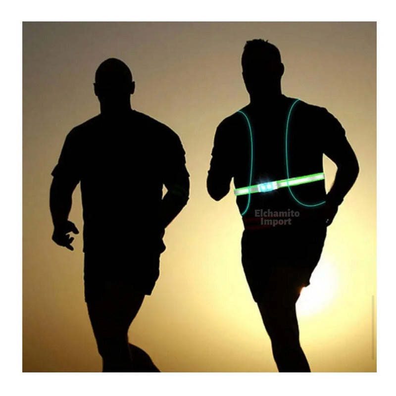 Chaleco Arnes Reflectante Con Luz Led Bicicleta/deportes Verde