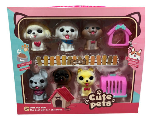 Figura De Perros Cachorros Juguete Miniaturas Para Niños C
