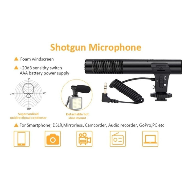 Trípode Micrófono Luz Led Fotografía Videos