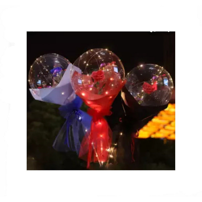 Globo Burbuja  Rosa Luz Led San Valentin Dia Amor/ Amistad