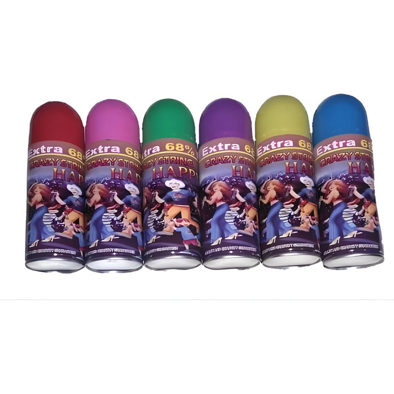 Pack 12 Serpentina Spray Colores Surtidos