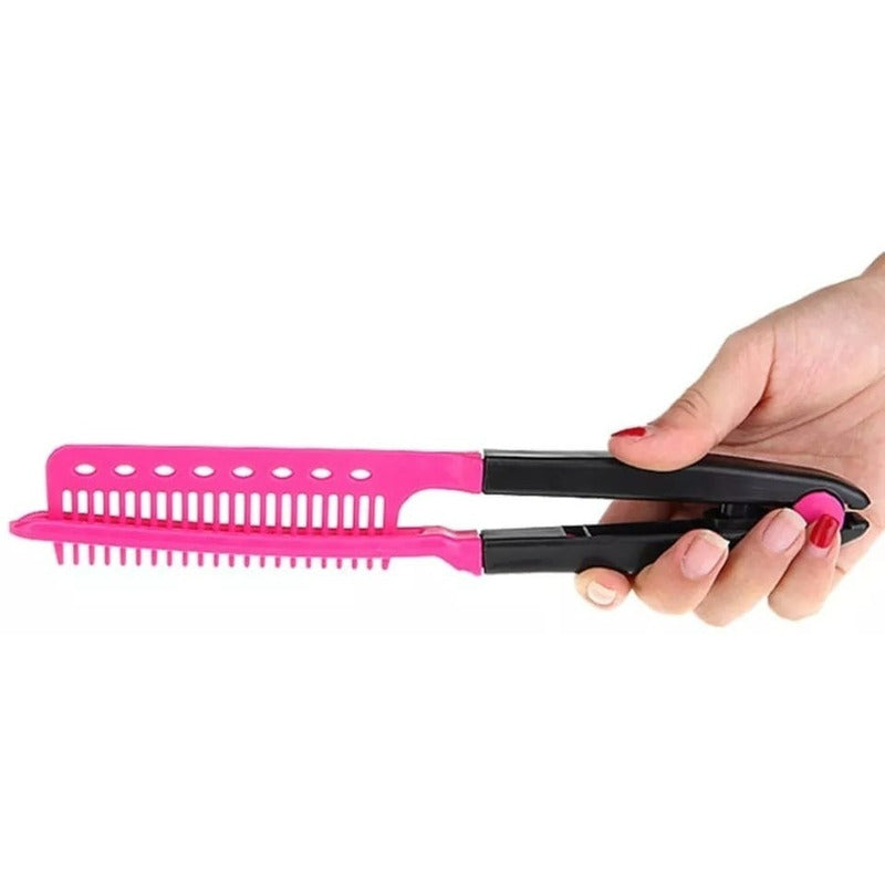 Peineta Plastica Alisado Mujer Rosa