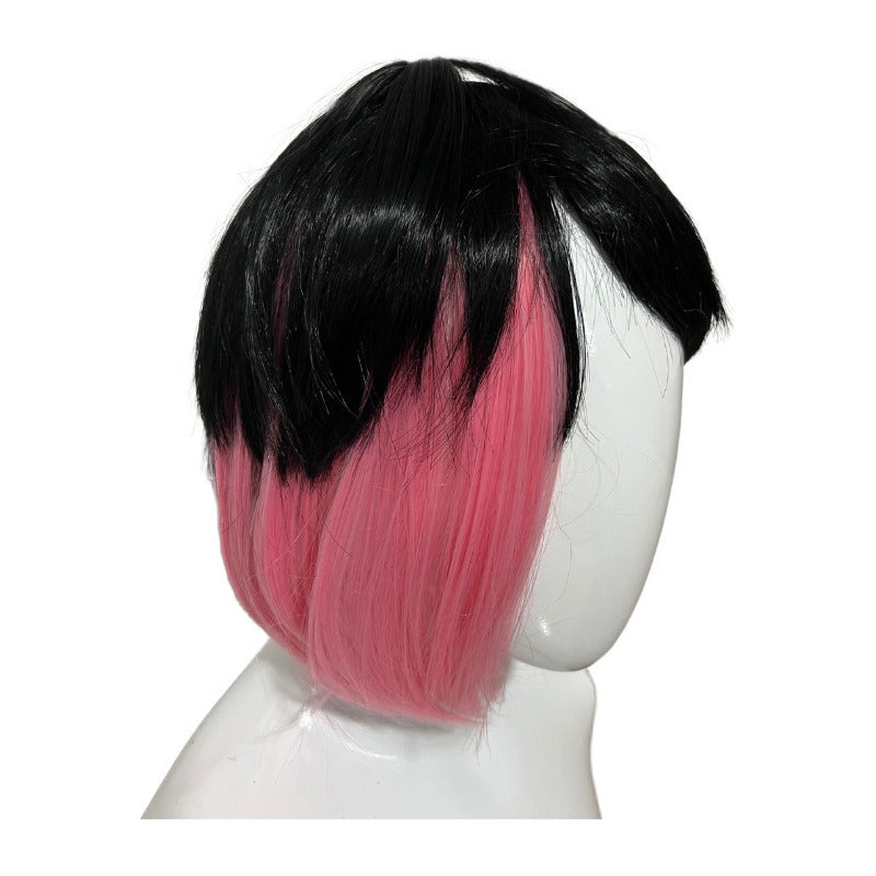 Peluca Sintética Corta/flequillo De Color Ideal Para Disfraz
