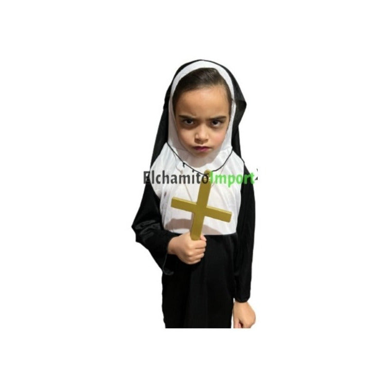 Disfraz La Monja Niña Halloween Incluye Tunica Cruz Cofia