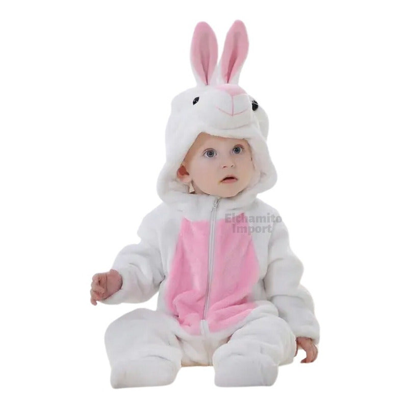 Pijama Y Disfraz Enterito Polar Bebes Rosa Conejo 70